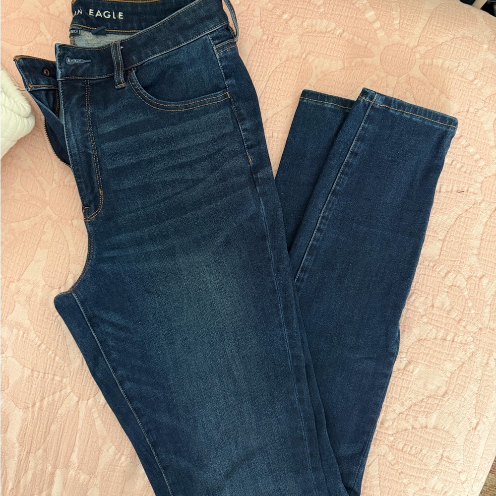 American Eagle Outfitters Women's Dark Blue Skinny Jeans